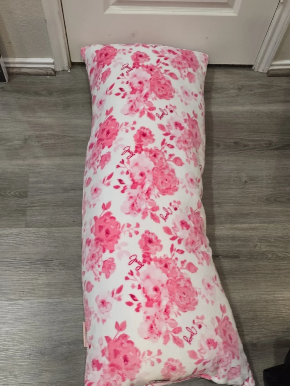 Juicy Couture Home Decorative Floral Print Plush Body Pillow